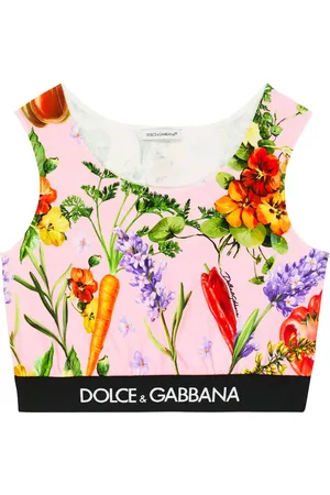 Dolce & Gabbana Printed cotton-blend crop top