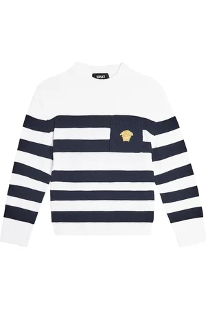 VERSACE Medusa striped cotton sweater