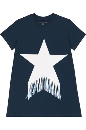 Stella McCartney Star fringed cotton jersey T-shirt dress