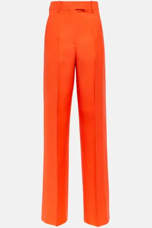 VALENTINO Wool and silk high-rise straight pants