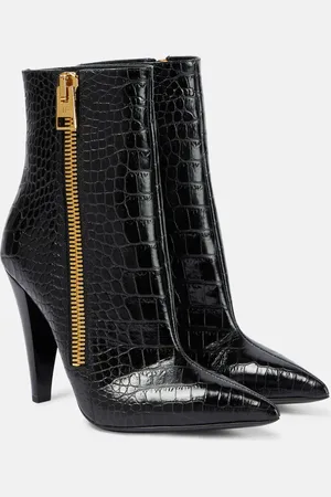 Tom Ford Croc-effect leather ankle boots