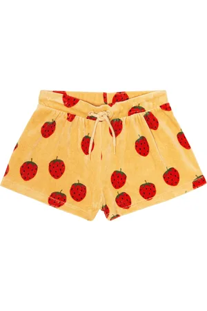 Mini Rodini Printed cotton velvet shorts