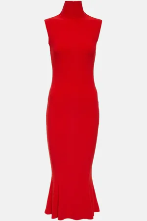 Norma Kamali Turtleneck jersey midi dress
