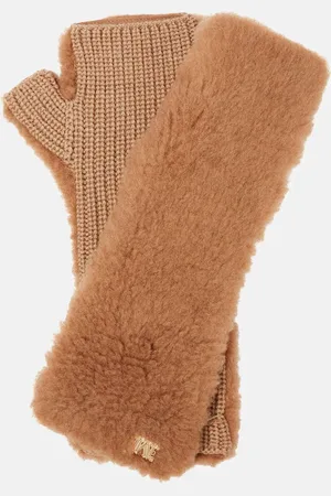 Max Mara Manny fingerless teddy gloves