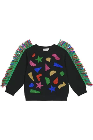 Stella McCartney Fringed printed jersey sweatshirt