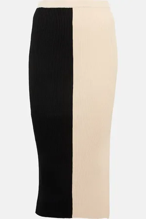 Staud Lorraine ribbed-knit midi skirt