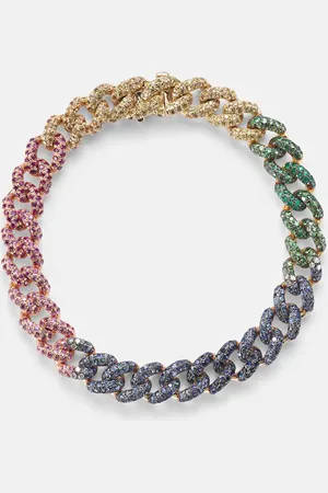 Shay Rainbow Medium 18kt gold bracelet with gemstones