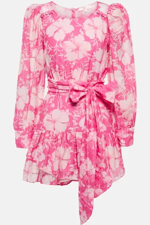 LOVESHACKFANCY Teyana floral cotton and silk minidress