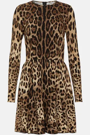Dolce & Gabbana Leopard-print jersey minidress
