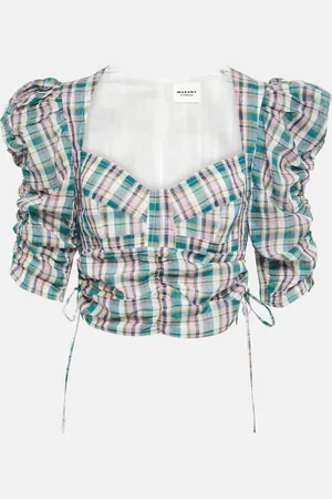 Marant Etoile Galaor checked cotton crop top