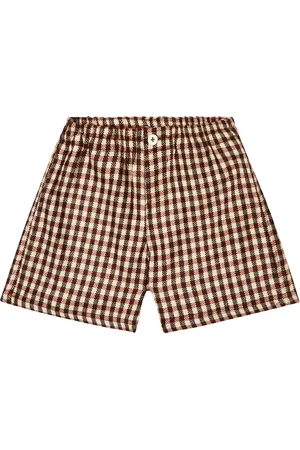 Caramel Alastar checked wool shorts