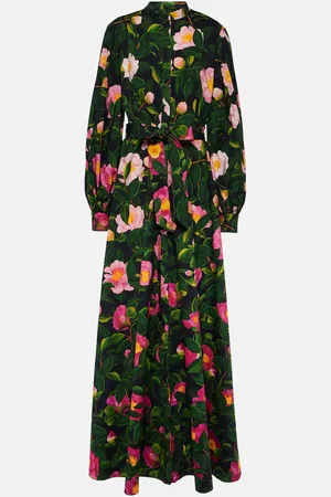 Oscar de la Renta Floral cotton-blend shirt dress