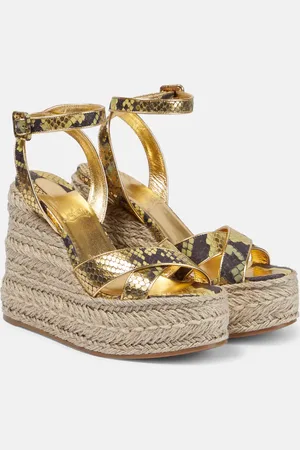 Christian Louboutin Mariza snake-print leather espadrille wedges