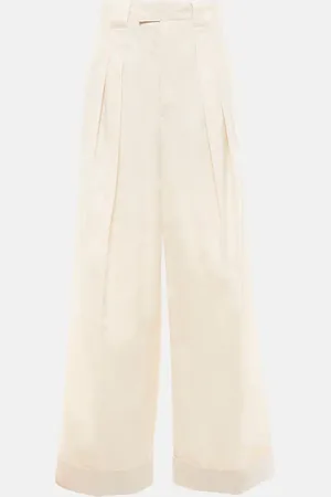 LEMAIRE Wide-leg cotton poplin pants