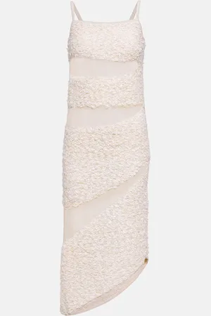 DION LEE Paneled linen-blend gown