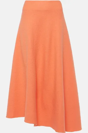 Jil Sander High-rise asymmetric wool midi skirt