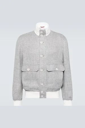 Brunello Cucinelli Checked linen, wool and silk jacket