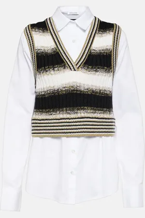 VERONICA BEARD Spear cotton-blend and wool shirt
