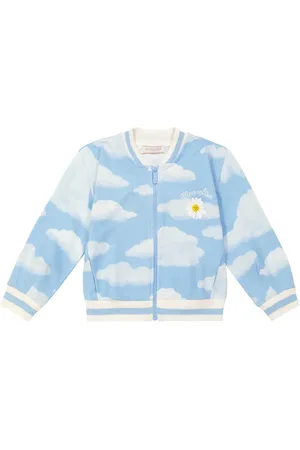 MONNALISA Printed zip-up cotton-blend sweatshirt
