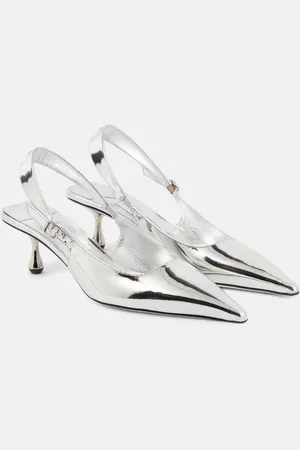 Jimmy Choo Amel metallic leather slingback pumps