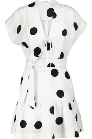Rebecca Vallance Bonita polka-dot linen minidress