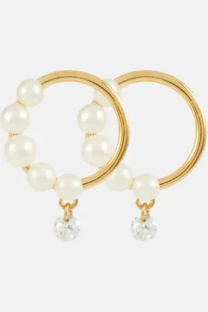 PERSÉE PersÃ©e Aphrodite 18kt hoop earrings with pearls and diamonds