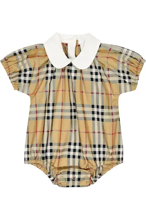 Burberry Baby Archive Check cotton-blend onesie