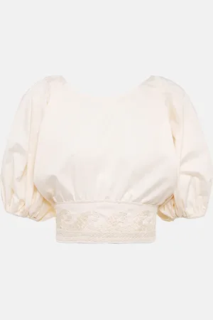 JOHANNA ORTIZ Embroidered puff sleeve top