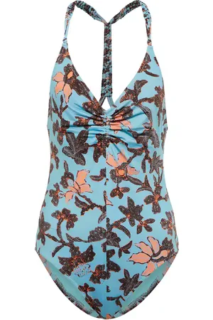 ULLA JOHNSON Madeira halterneck floral swimsuit
