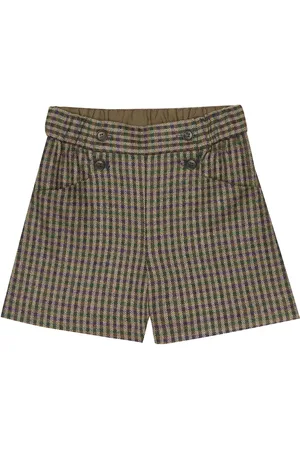 BONPOINT Checked wool-blend shorts