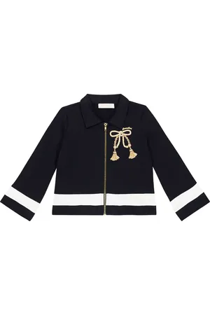 MONNALISA Embroidered cotton jersey jacket