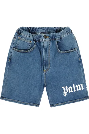 Palm Angels Logo denim shorts