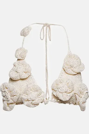 MAGDA BUTRYM Floral crochet bra top