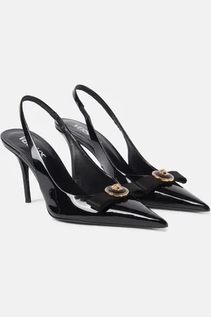 VERSACE Gianni patent leather slingback pumps