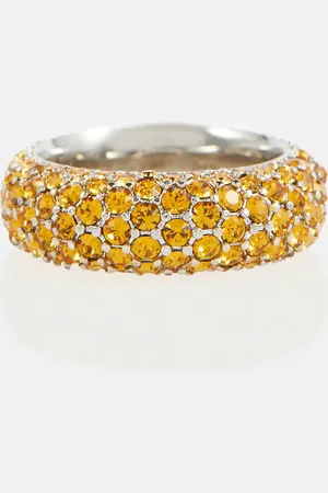 Amina Muaddi Cameron crystal-embellished ring