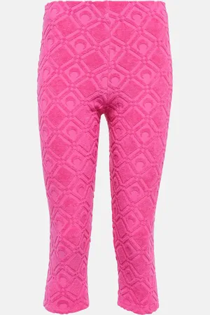 Marine Serre Jacquard cotton-blend leggings