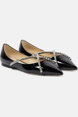 Jimmy Choo Genevi embellished patent leather ballet flats