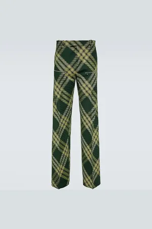 Burberry Checked wool twill straight pants