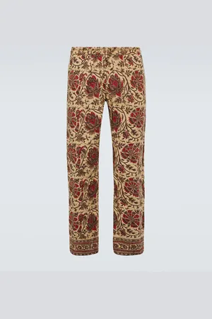 DRIES VAN NOTEN Printed cotton straight pants