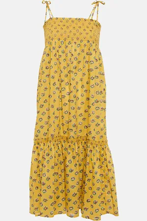 Tory Burch Floral shirred cotton dress