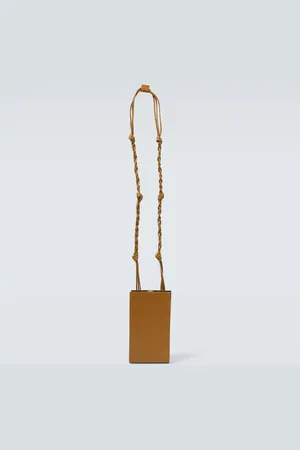 Jil Sander Embossed leather phone pouch