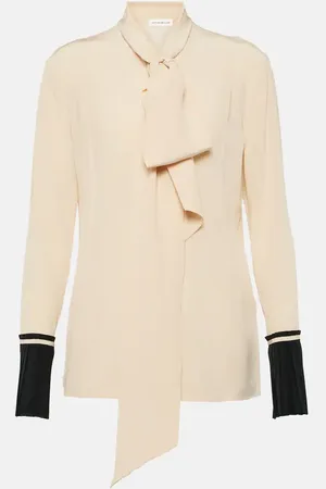 Victoria Beckham Bow tie-neck silk crÃªpe blouse