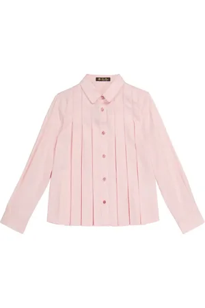 Loro Piana Ambre pleated cotton and silk blouse