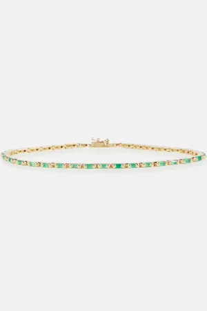 Suzanne Kalan 18kt tennis bracelet with emeralds