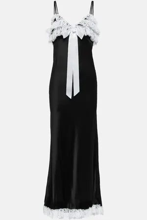 RODARTE Lace-trimmed silk maxi dress