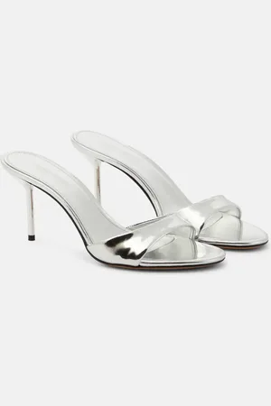 PARIS TEXAS Lidia metallic leather mules