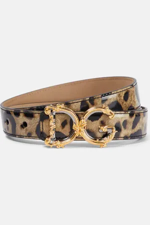 Dolce & Gabbana DG leopard-print patent leather belt