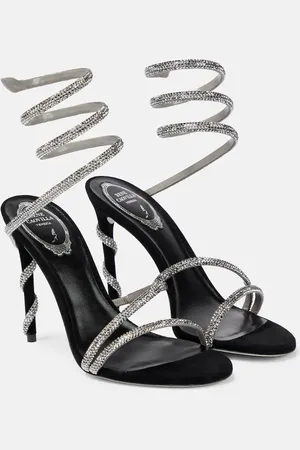 RENE CAOVILLA Cleo crystal-embellished velvet sandals
