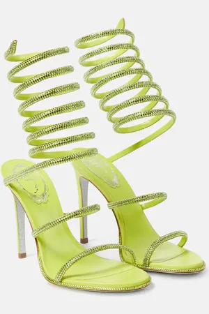 RENE CAOVILLA Cleo crystal-embellished satin sandals