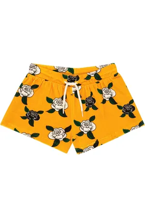 Mini Rodini Roses floral velour shorts